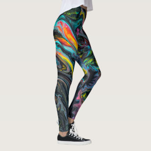 Marmorerad färg leggings