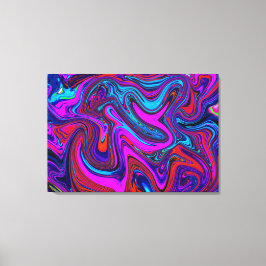 Marmorerad Magenta, blå och röd Abstrakt konst Canvastryck