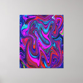 Marmorerad Magenta, blå och röd Abstrakt konst Canvastryck