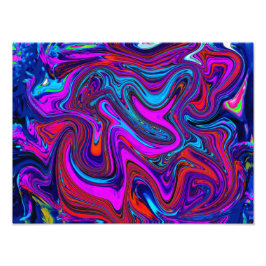 Marmorerad Magenta, blå och röd Abstrakt konst Fototryck