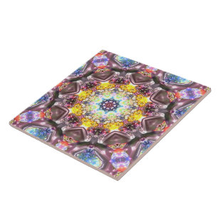 marmorerad mandala i lättfärgad blommigt, konstn kakelplatta