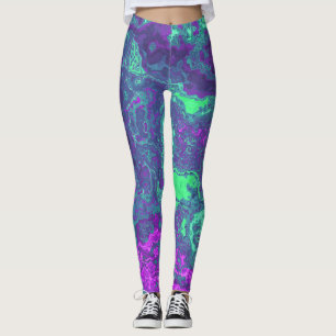 Marmorerad Neon Leggings
