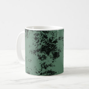 Marmorerad texturmönster i svart och grönt kaffemugg