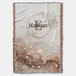 Marmorerad vattenfärg med Glitter-accenter Filt