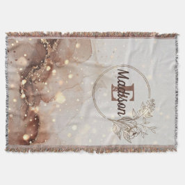 Marmorerad vattenfärg med Glitter-accenter Filt