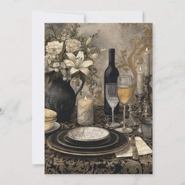 Marmorerade ängar | Elegant Earth Inbjudningar (Framsida)