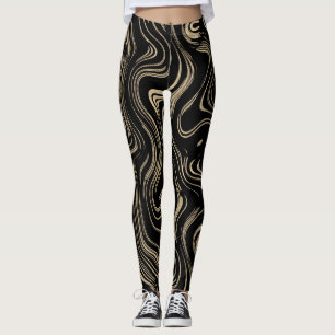 Marmorerade balar av Guld Leggings