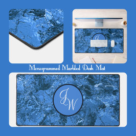 Marmorerade blad av blått med Initialer eller Mono