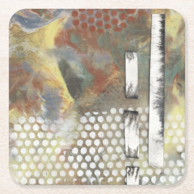 Marmorerade pixlar II Underlägg Papper Kvadrat (Framsidan)