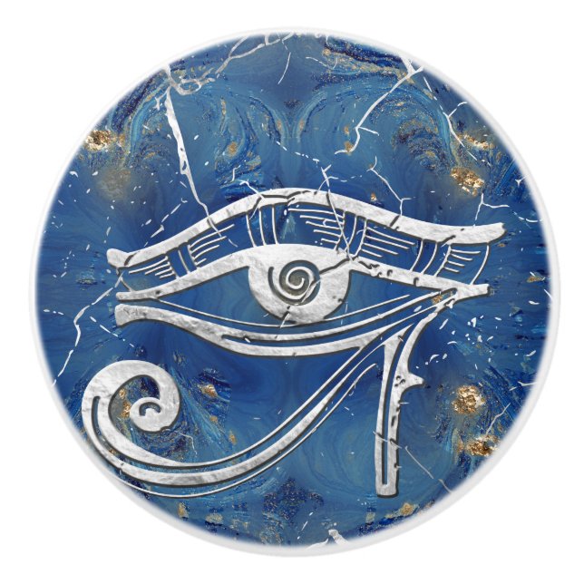 Marmorerar det egyptiska ögat för silver av Horus Knopp (Framsidan)