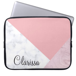 Marmorerar pastellfärgade rosor för elegant laptop fodral