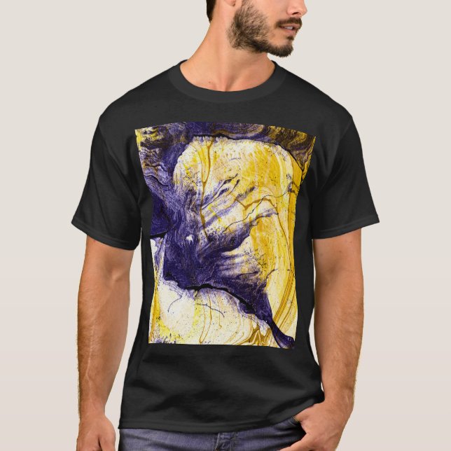 Marmorerat papper: Ljus akrylkonst T Shirt (Framsida)