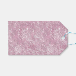 Marmorerat siden moiré-mönster i dammig rosa presentetikett