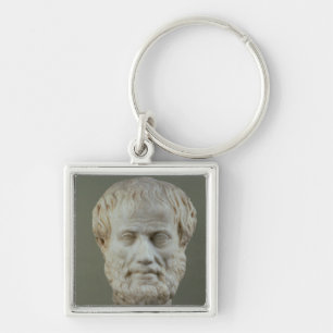 Marmorhuvud av Aristotle Fyrkantig Silverfärgad Nyckelring
