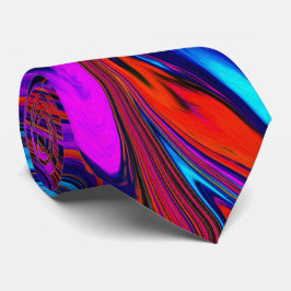 Marmoriserad Magenta, Blå och Röd Abstrakt Konst Slips