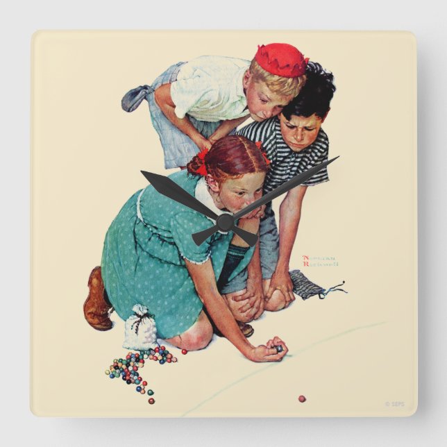 Marmormästare Fyrkantig Klocka (Framsida)