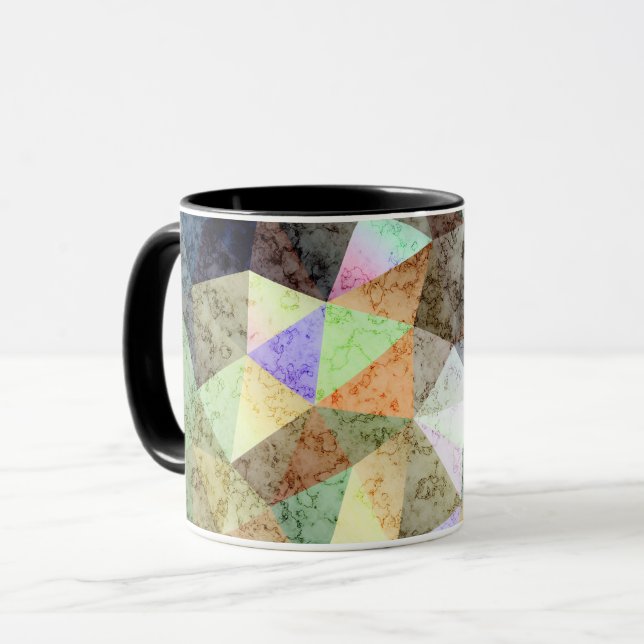 Marmormönster i polygonform mugg (Framsida vänster)