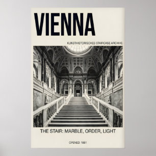 Marmortrappaffisch Wien Arkitektur Poster
