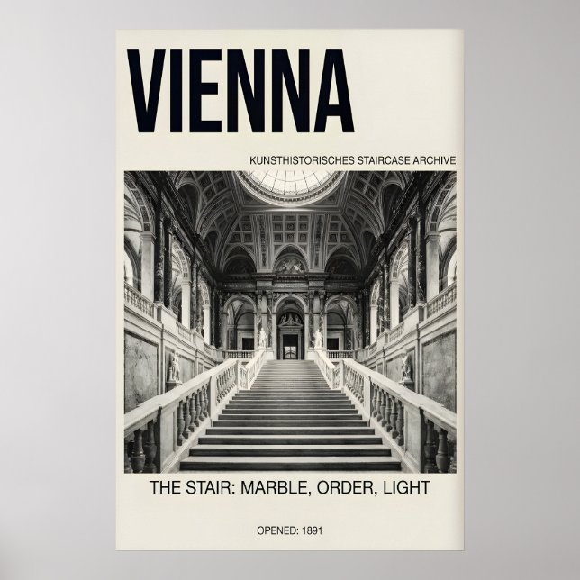 Marmortrappaffisch Wien Arkitektur Poster (Framsidan)