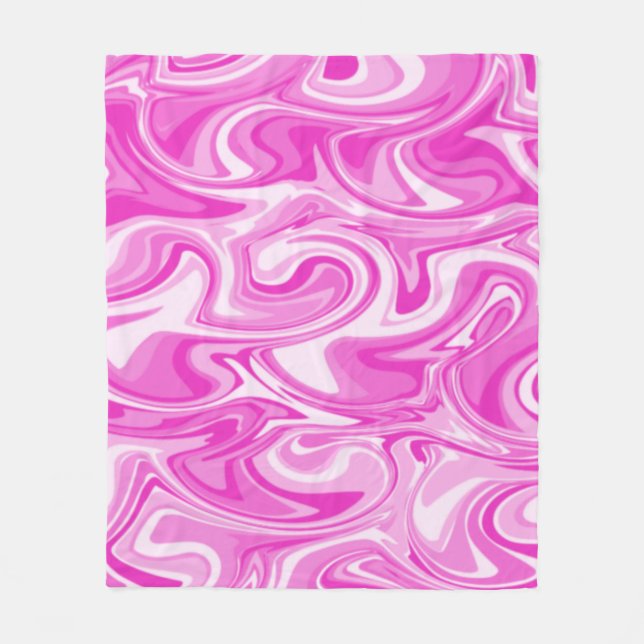Marmorvirvelstruktur - Rosa nyanser Kaffemugg Fleecefilt (Framsidan)