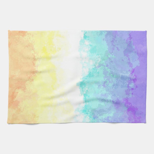 Marmorvirvlad Boho Abstrakt Genderfaun Pride Flagg Kökshandduk (Horisontell)