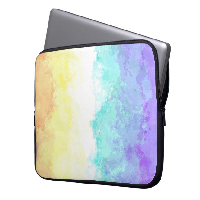 Marmorvirvlad Boho Abstrakt Genderfaun Pride Flagg Laptop Fodral (Framsidan Vänster)