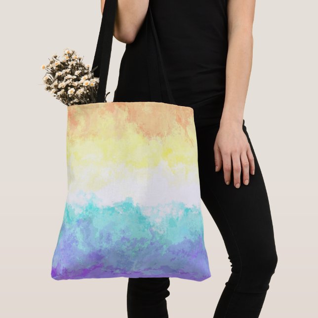 Marmorvirvlad Boho Abstrakt Genderfaun Pride Flagg Tygkasse (Närbild)