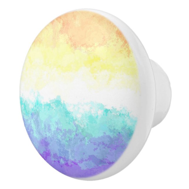Marmorvirvlad Boho Abstrakt Genderfaun Prideflagga Knopp (Höger)