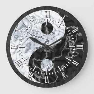MarmorYin Yang symbol Stor Klocka