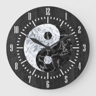 MarmorYin Yang symbol Stor Klocka