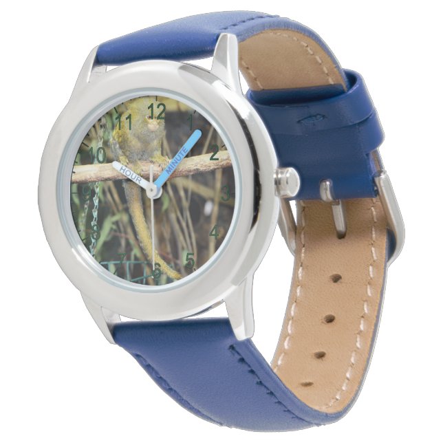 Marmoset Monkey On Alert, Kids Wristwatch Armbandsur (Vinklad)