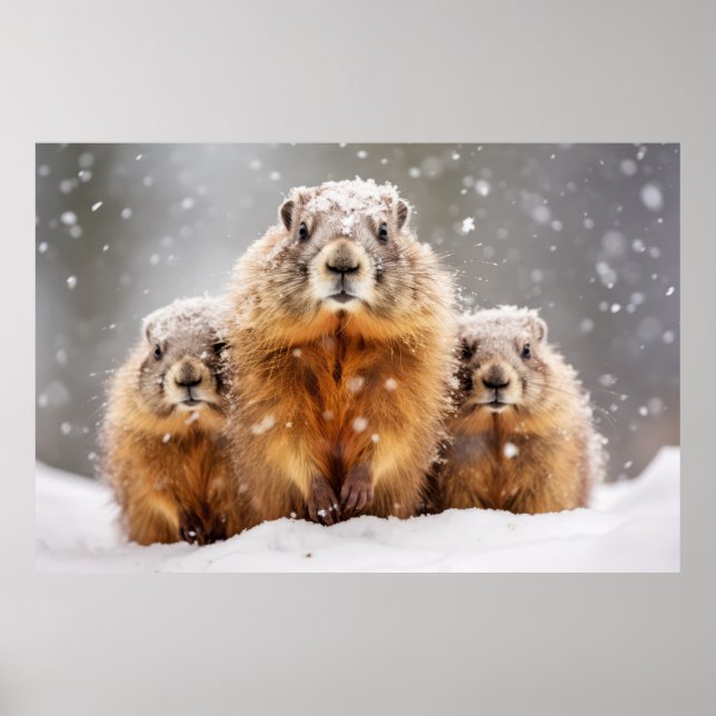 Marmot Animal Family Wandering Nature Poster (Framsidan)