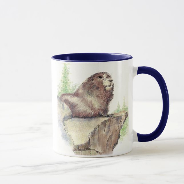 Marmot Animal, Sten, Nature, Wildlife Mugg (Höger)