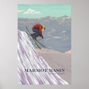 Marmot Basin Ski Resort Reseskylt Poster