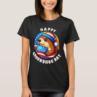 Marmot Happy Groundhog Day Stars And Stripes Sprin T Shirt
