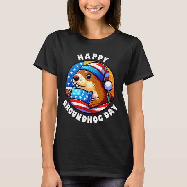 Marmot Happy Groundhog Day Stars And Stripes Sprin T Shirt (Framsida)