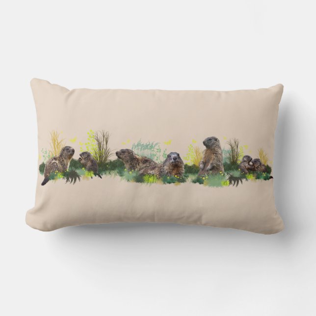 Marmot Meadow Kudd (Kräm) Lumbarkudde (Framsida)