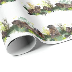 Marmot Meadow Wrapping Papper (välj färg) Presentpapper