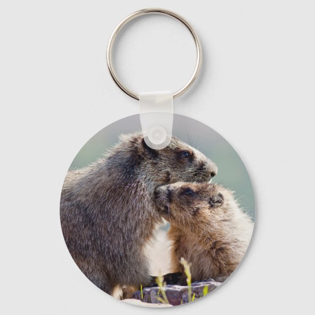 Marmot Mor med Baby Nyckelring (Framsida)