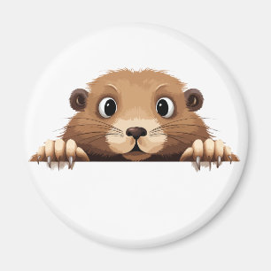 Marmot Peeking Cute Adsible Funny Animal Tecknad Magnet