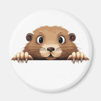 Marmot Peeking Cute Adsible Funny Animal Tecknad Magnet