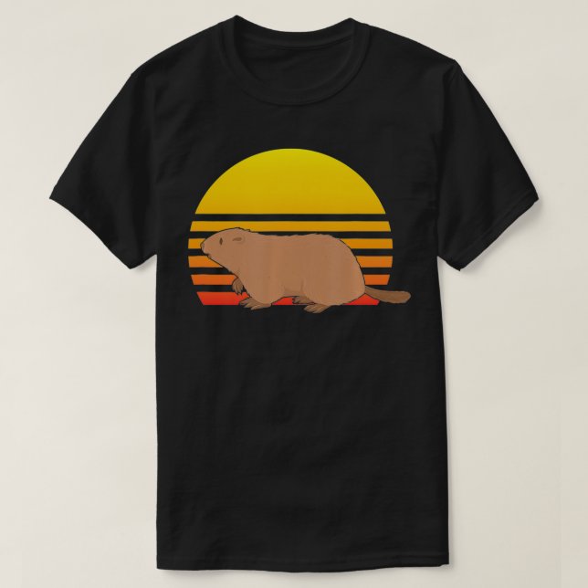 Marmot Retro Sunset Marmot Animal Zookeeper  T Shirt (Design framsida)