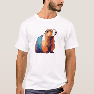 Marmot Vector Art med Vibrant Färg T Shirt