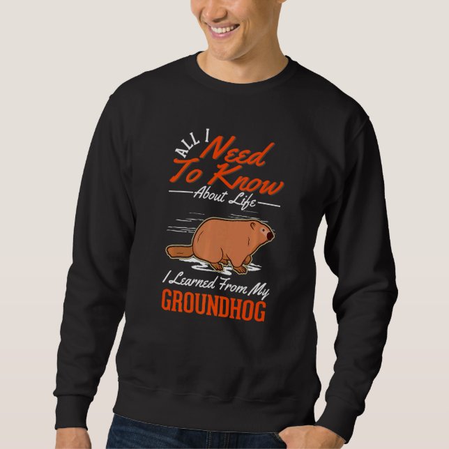 Marmot Woodchuck Groundhog Lång Ärmad Tröja (Framsida)