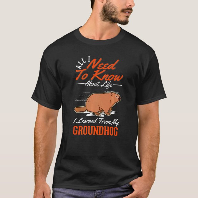 Marmot Woodchuck Groundhog T Shirt (Framsida)