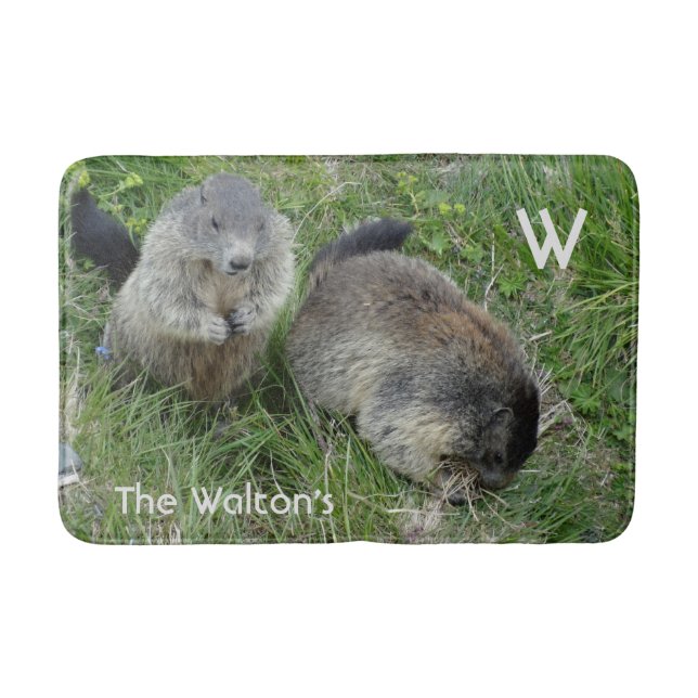 Marmots anpassningsbar monogram badmattor badrumsmatta (Framsidan)
