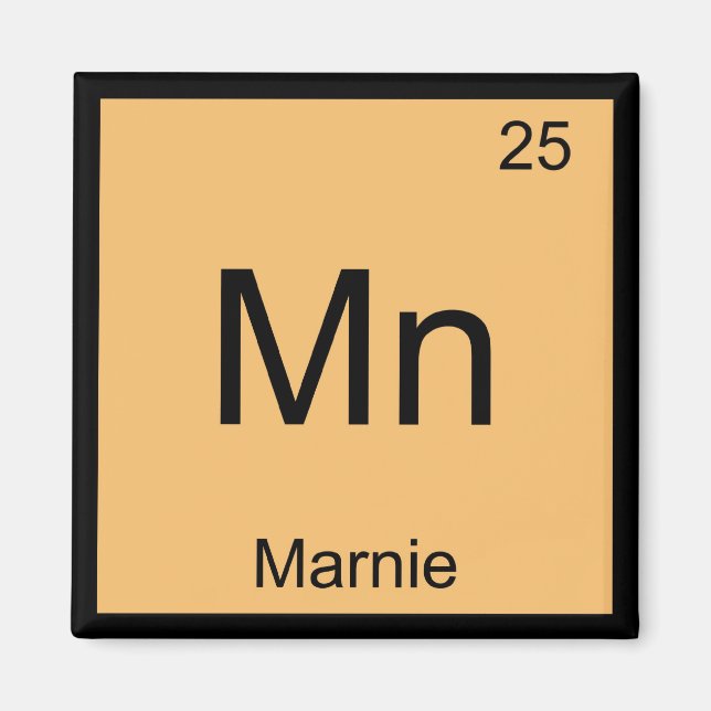 Marnie Namn Kemi Element Periodiska Systemet Magnet (Framsidan)