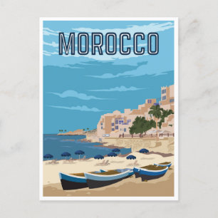 Maroc-turismmarrakesh i vintage resor vykort