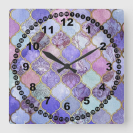 Maroccan Glass Tile Fyrkantig Klocka