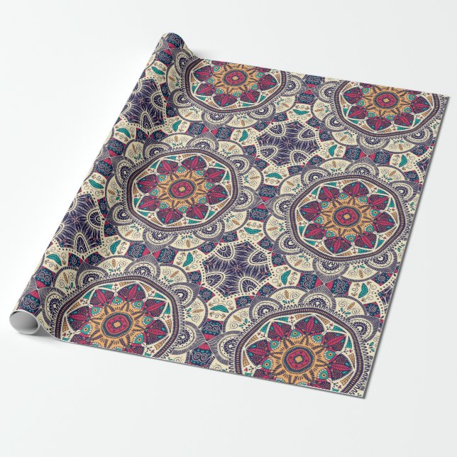 Maroccan Mandala Tile justerbar Mönster  Presentpapper (Utrullad)